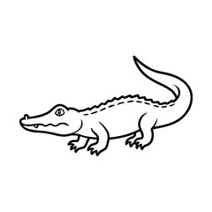 Cartoon alligator illustration with a playful expression isolated on white background