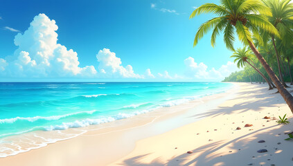 Obraz premium Aerial View of Tropical Beach with Clear Water