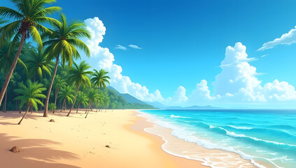 Obraz premium Aerial View of Tropical Beach with Clear Water