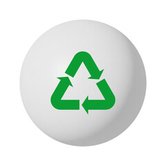 Recycling icon. Vector 3d icon isolated on white background.