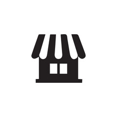 Mart silhouette black and white vector icon