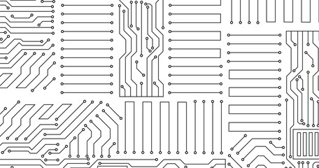 Abstract digital circuit board on technology white background. Circuit connected lines and dots on abstract motherboard. vector illustration.