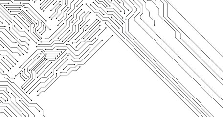 High tech technology geometric and connection system background with digital data abstract. Circuit Board texture Background, seamless pattern stock illustration. 