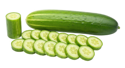 Isolated Cucumber with Slices