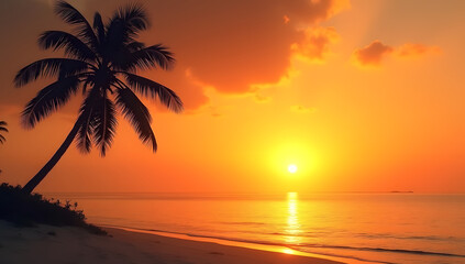 Aerial View of Tropical Beach with Clear Water
