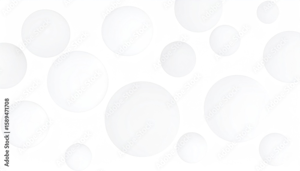 Wall mural white abstract spherical shapes over white background in digital design for user interface layout