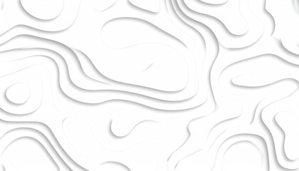 Fototapeta premium White Paper Cut Surface With Abstract Ripple Contours Creating Depth And Texture