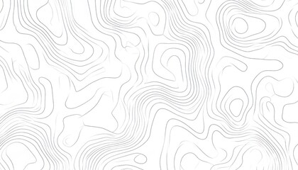 Minimal Vector Contour Map With Scattered Dots and Thin Lines on White Background