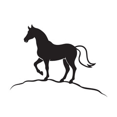 Horse Rearing Up On Cliff Edge