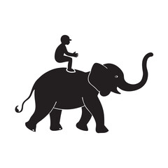 Monkey Sitting On Elephant For Ride