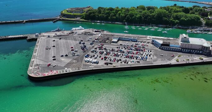 Large Busy Car Park Near Weymouth Bay, Beach, Harbour and Nothe Fort