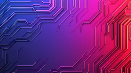 A digital abstract background featuring blue, purple, and red circuit-like lines creating a futuristic and tech-inspired design.