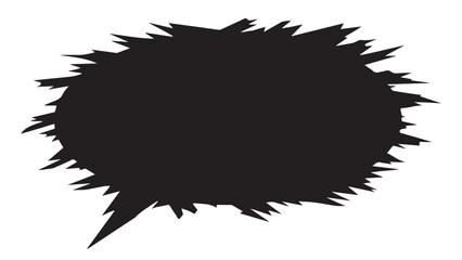Jagged speech bubble vector illustration, black and white design element
