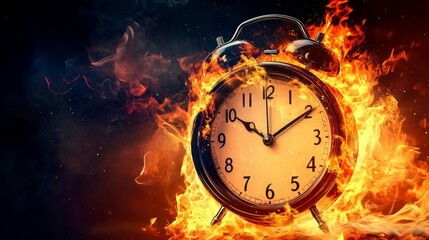 Alarm Clock: A Fiery Reminder of Deadlines