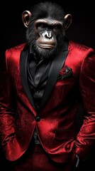 Charming primate embodies the essence of a successful gentleman.