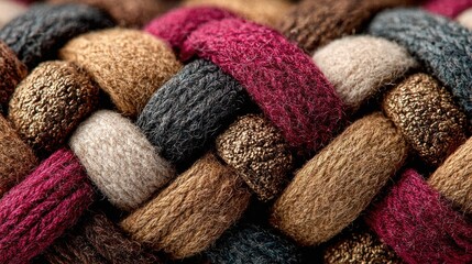 Close-up braided fabric texture