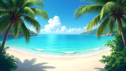 Fototapeta premium Aerial View of Tropical Beach with Clear Water