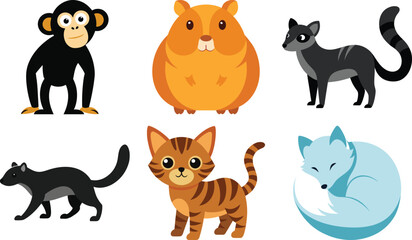 Fototapeta premium Cute Animal Collection on transparent background