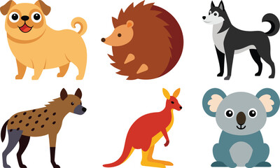 Naklejka premium Cute Animal Collection on transparent background