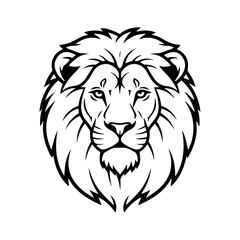 Lion head, perfect for logo design, isolated on transparent or white background, vector illustration.