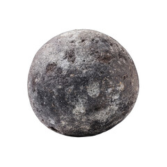 A gray, textured sphere