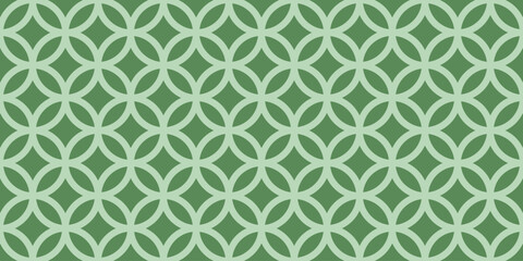 Seamless green geometric lattice pattern vector