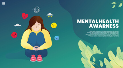 Young Depressed Woman Sitting On Floor And Hugging Her Knees. Sadness, Depression, Emotional Burnout, Confusion And Mental Health Problems.