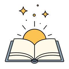 Glowing Magic Book Vector - Open Pages with Light & Sparkles for Education, Knowledge & Learning Concepts