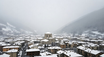 A snowstorm in progress.