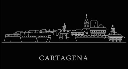 Fototapeta premium Cartagena Skyline Colombian Coastal Cityscape.