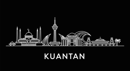 Kuantan Skyline Elegant Minimalist Cityscape Design.