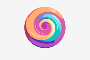 Floating Spiral Shape With Colorful Gradient Effect