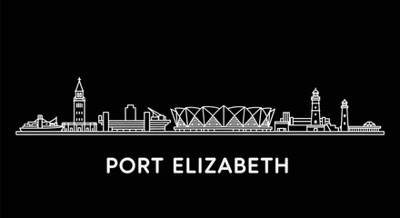 Fototapeta premium Port Elizabeth Skyline Cityscape with South Africa.