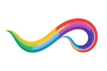 Wave Shape In Smooth Flowing Rainbow Colors