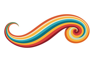 Groovy Wave Shape With Psychedelic Color Style
