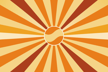 retro sunburst rays in warm swirl pattern  