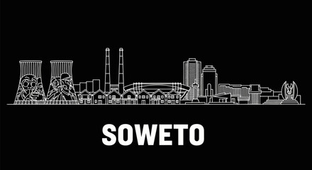 Obraz premium Soweto Skyline Iconic Cityscape at Night.