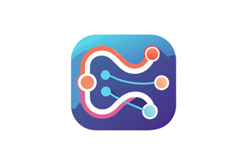 smooth flowing connect icon rounded nodes