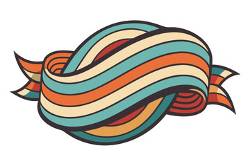 wavy retro ribbon element flowing curves