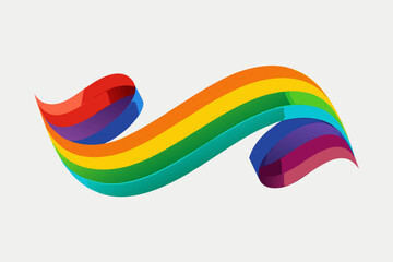 wavy ribbon band smooth rainbow gradient