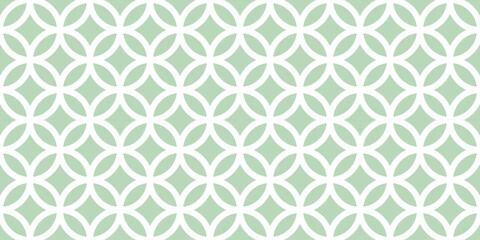 Fototapeta premium Seamless green geometric lattice pattern vector