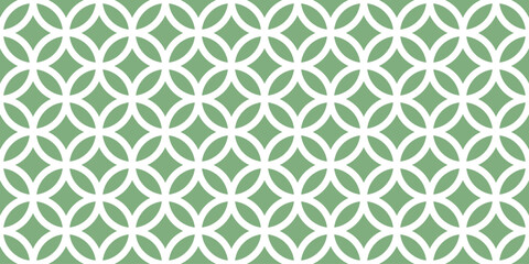Seamless green geometric lattice pattern vector