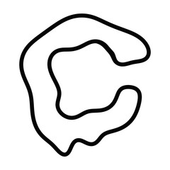 3d render of a man symbol. 3d render of a human figure. English letters. English consonants. Alphabet. Black alphabet. Alphabet C. Black alphabet on white background. C. Vowels.