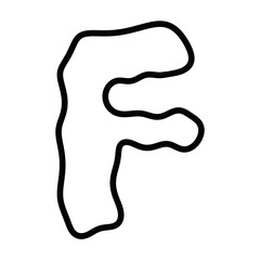 3d render of a man symbol. 3d render of a human figure. English letters. English consonants. Alphabet. Black alphabet. Alphabet F. Black alphabet on white background. F. Vowels.