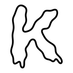 3d render of a man symbol. 3d render of a human figure. English letters. English consonants. Alphabet. Black alphabet. Alphabet K. Black alphabet on white background. K. Vowels.