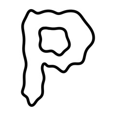 3d render of a man symbol. 3d render of a human figure. English letters. English consonants. Alphabet. Black alphabet. Alphabet P. Black alphabet on white background. P. Vowels.