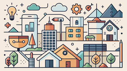 Naklejka premium seamless pattern with houses