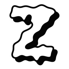 3d render of a man symbol. 3d render of a human figure. English letters. English consonants. Alphabet. Black alphabet. Alphabet Z. Black alphabet on white background. Z. Vowels.