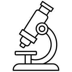 Microscope line art vector illustration 