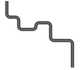 Bending roads vector set	
